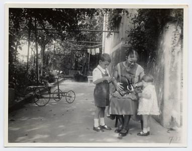 1930s-rabbit with adoring family